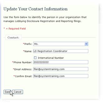 contact information form